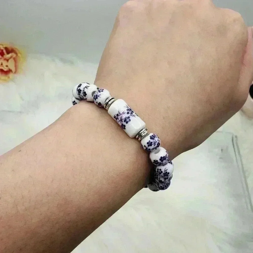 Purple Ceramic Chinese Style Beaded Bracelets for small wrist sizes